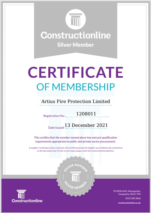 Constructionline Certificate Artius FP